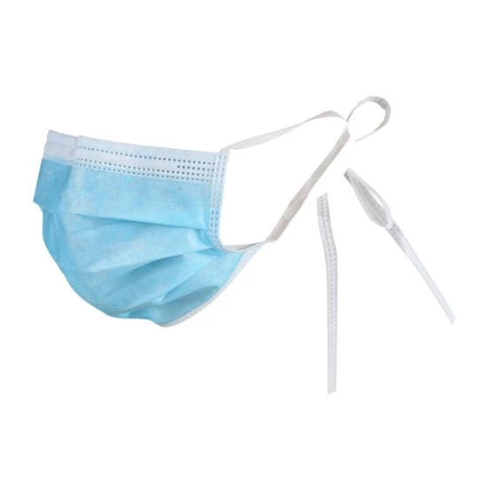 17-5X9-5cm-Manufacturer-Disposable-Non-Woven-3-Ply-Tie-on-Surgical-Face-Mask-Tie-Back-Tie-up-Surgical-Mask-Type-Iir-Non-Sterile-Bfe-98-99-